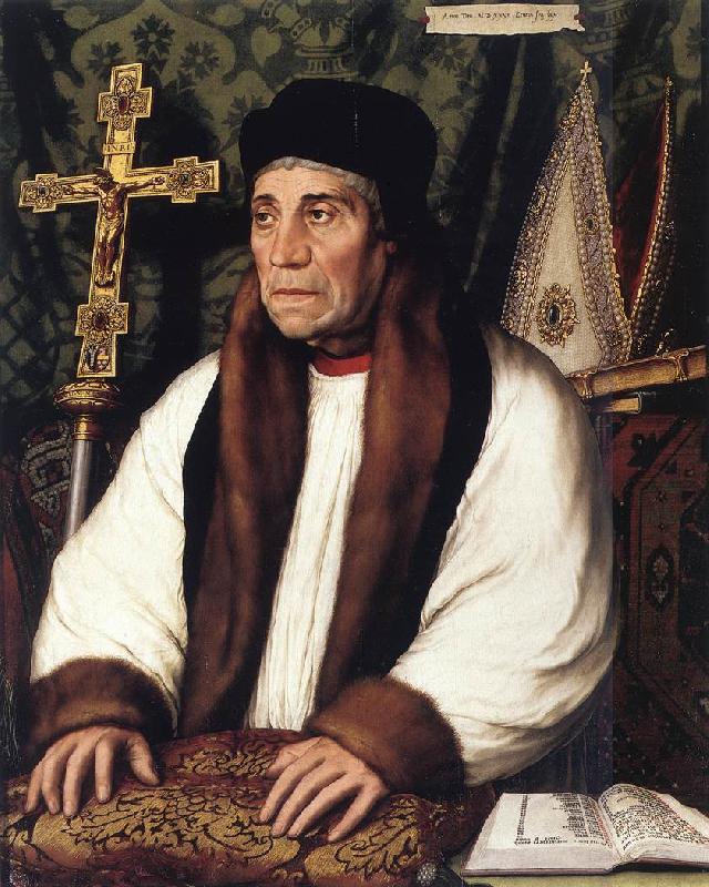 HOLBEIN, Hans the Younger Portrait of William Warham, Archbishop of Canterbury f France oil painting art